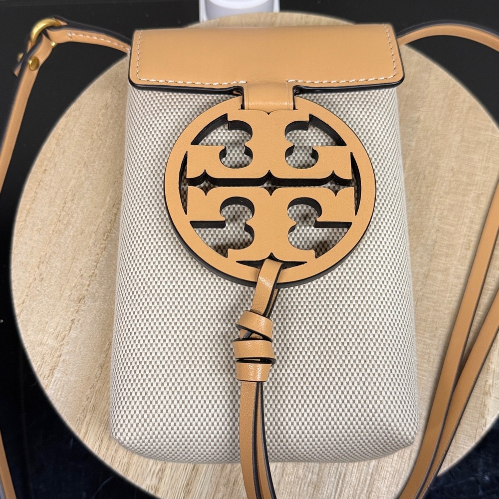 Tory Burch Miller Natural Vachetta Phone Crossbody - Picture 11 of 14